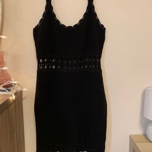 GUESS Los Angeles Black Cotton Mesh Dress